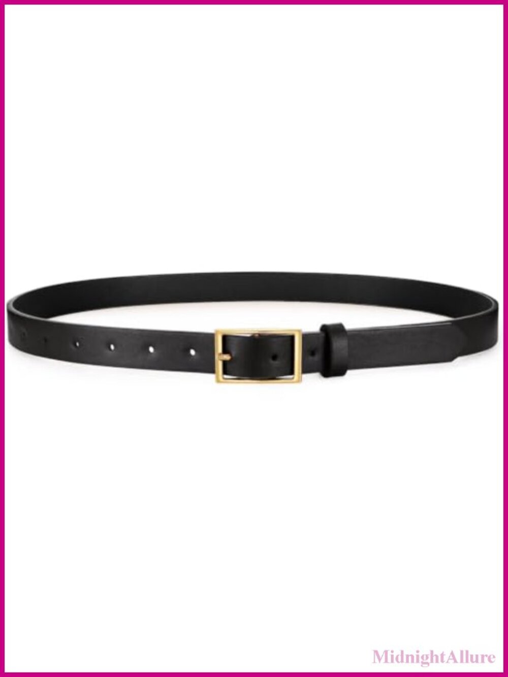 Women's Skinny PU Leather Belt Thin Waist Belt with Gold Buckle